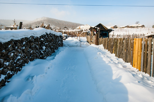 雪乡 雪村 山村雪景