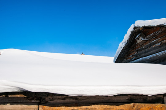雪乡 雪村 屋顶雪景