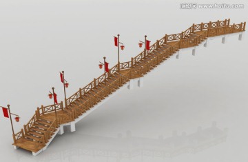 山坡木栈道模型设计