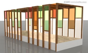 彩色玻璃廊架模型设计