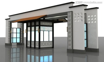 徽派景區(qū)入口模型