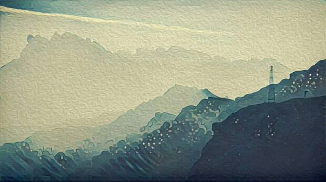 水墨山水室內(nèi)裝飾畫