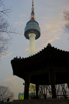 韩国N首尔塔 汉城塔夜景