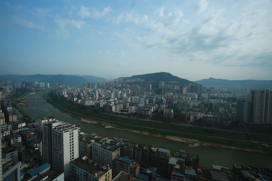 巴中城市风光实景拍摄