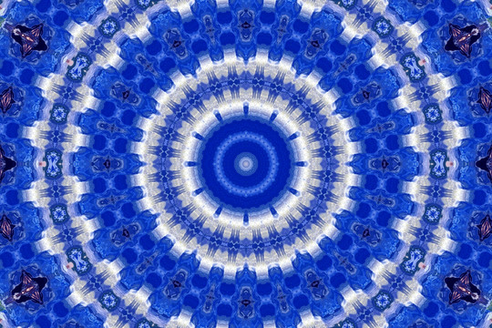 藍(lán)色夢幻拼花花型圖案