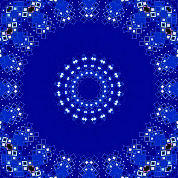 藍(lán)色夢幻拼花花型圖案