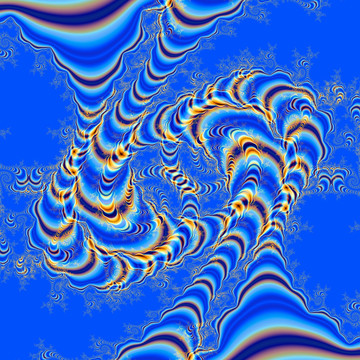 藍色背景分形花圖案