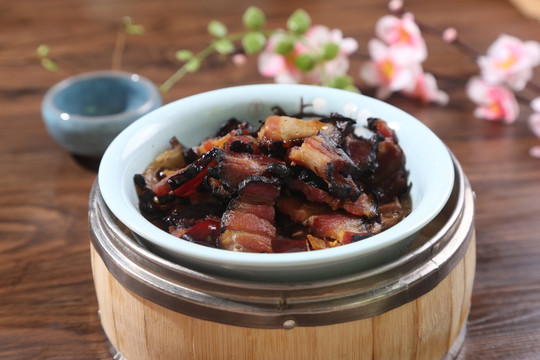 豆豉蒸臘肉