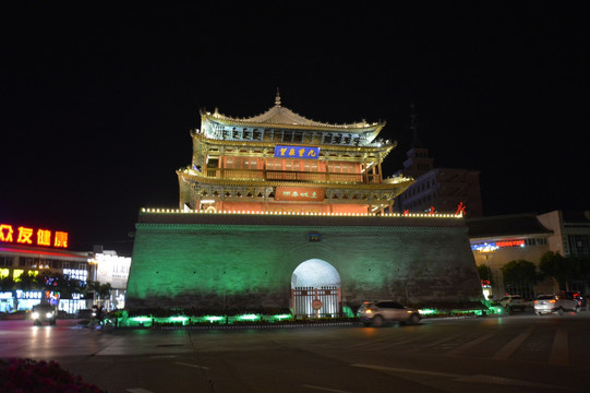 张掖钟鼓楼夜景