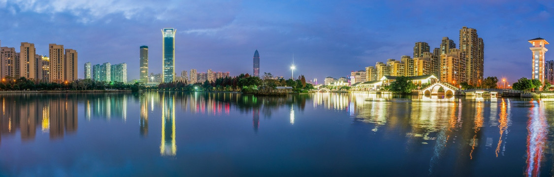 夜景 温州南塘街夜景全景图