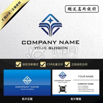 T字母蓝色LOGO设计