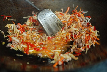 重庆农家泡菜肉丝美食旅游