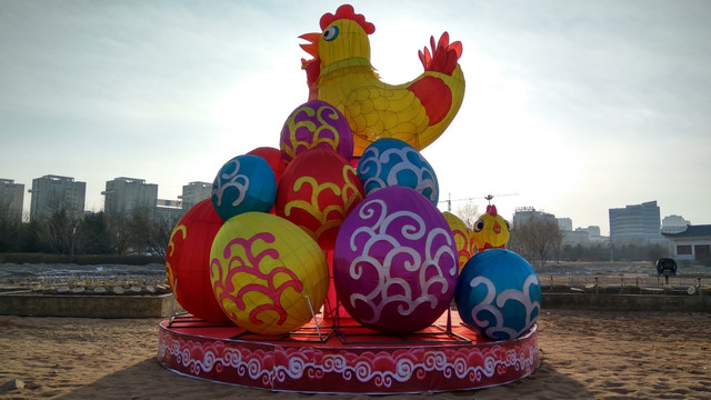 鸡年花灯，雄鸡花灯，花灯