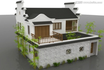 中式别墅模型设计