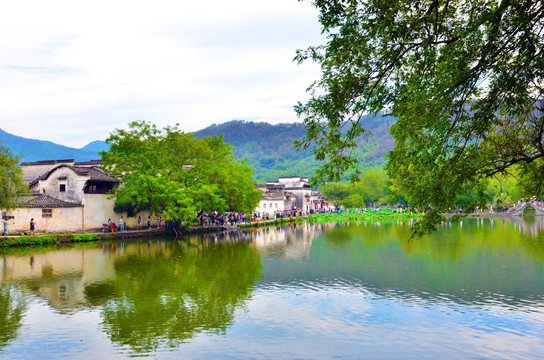 宏村全景 徽派建筑