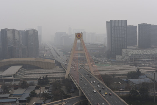 城市雾霾 成都雾霾天气