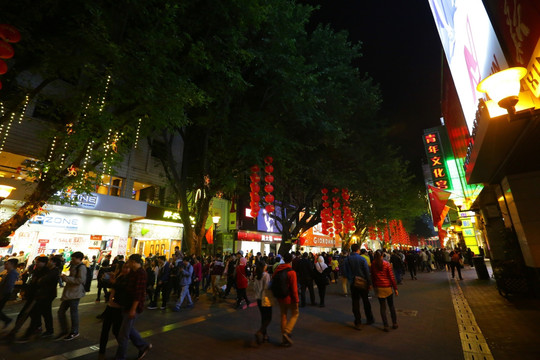 广州北京路夜景 北京路步行街