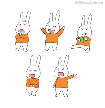 兔子卡通表情一套
