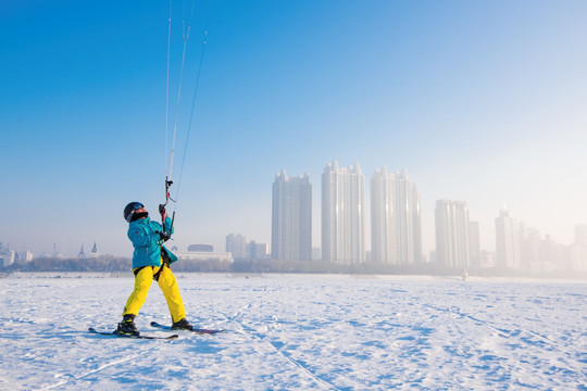 伞翼滑雪 滑翔伞