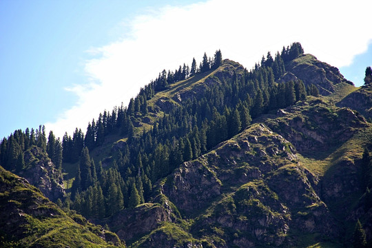 新疆 天山天池 群山