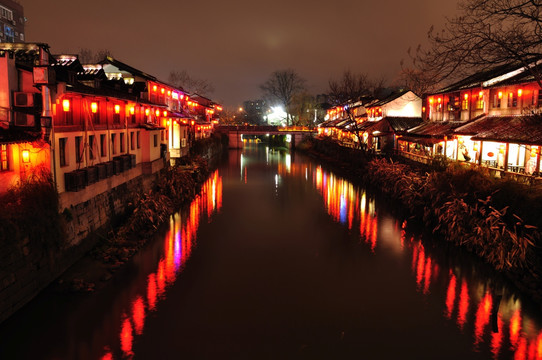 杭州小河直街夜景