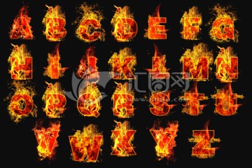 火焰字立体字艺术字字母