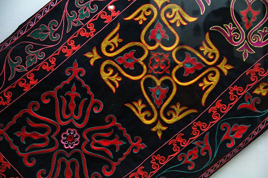 新疆 少数民族 传统服饰 花纹