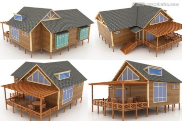 独栋木屋模型设计