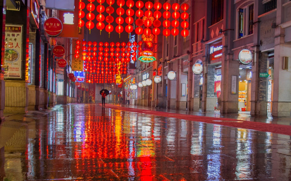 广州上下九雨夜