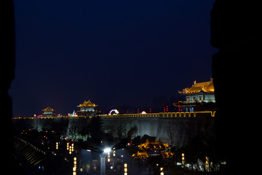 西安城墙 夜景