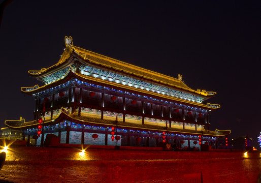 西安永宁门 城楼 夜景