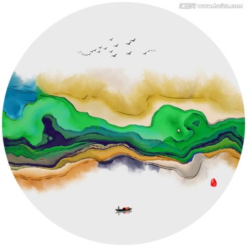 唯美水墨畫 寫意水墨