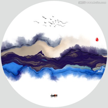 水墨暈染 水墨畫
