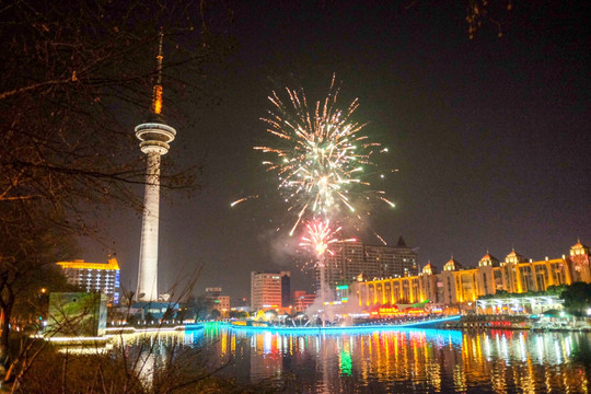 南通濠河风景区夜景