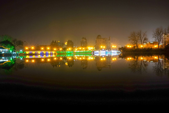 南通濠河风景区夜景