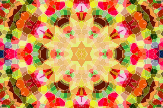 染色玻璃花型圖案背景 無分層
