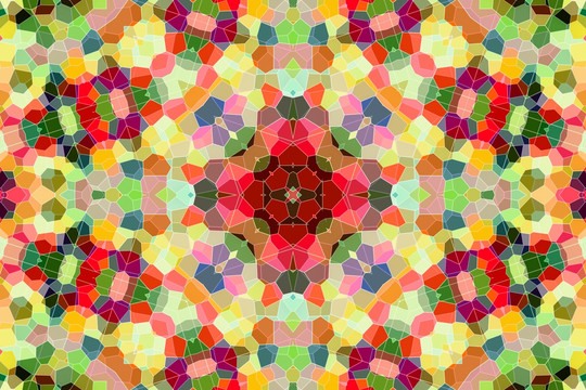染色玻璃花型拼花圖案 無分層