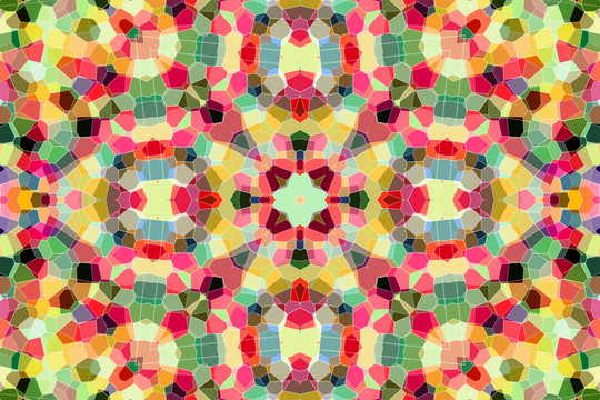 染色玻璃花型拼花圖案 無分層