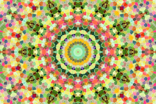 染色玻璃花型拼花圖案 無分層