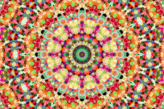 染色玻璃拼花圖案 無分層
