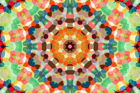 染色玻璃拼花圖案 無分層