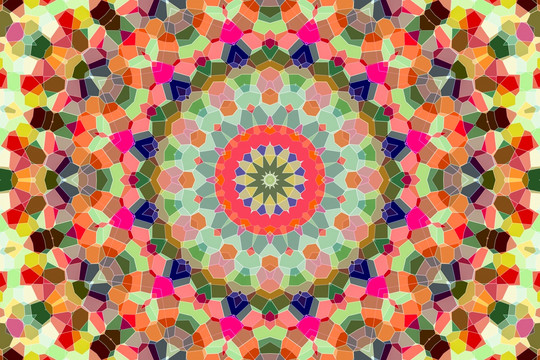 染色玻璃拼花圖案 無分層