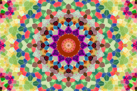 染色玻璃拼花圖案 無分層