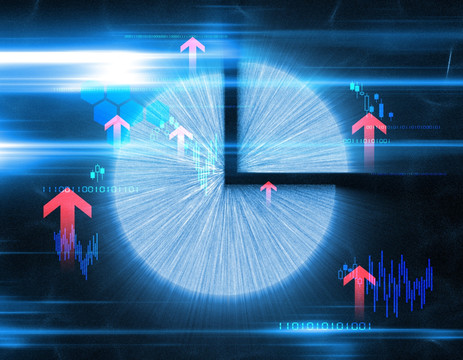 金融饼状图与箭头