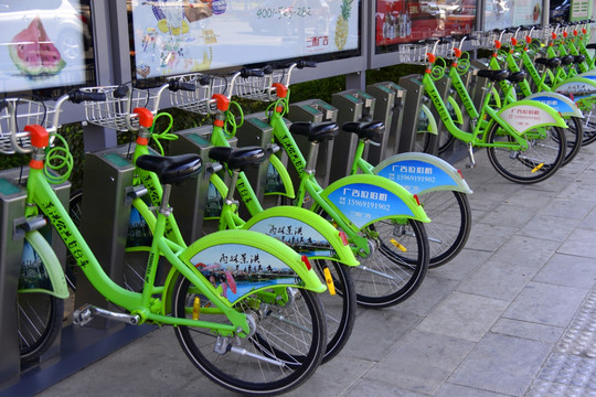 景洪市公共自行车 绿色交通
