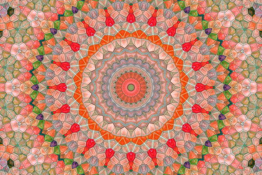 染色玻璃拼花背景圖案 無分層