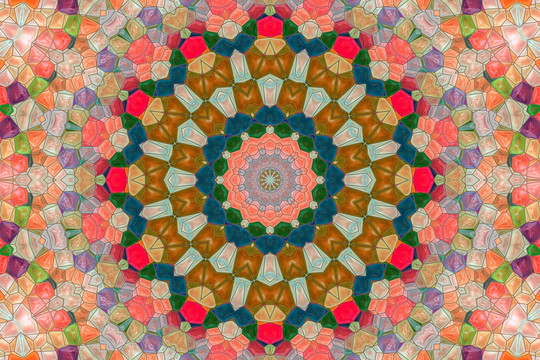 染色玻璃拼花背景圖案 無分層