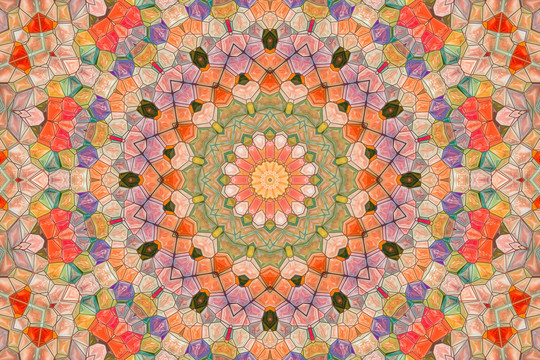 染色玻璃拼花背景圖案 無分層