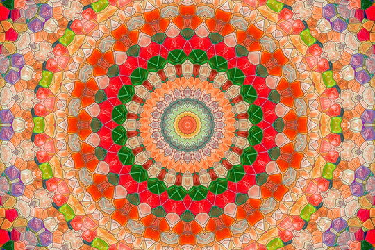 染色玻璃拼花背景圖案 無(wú)分層