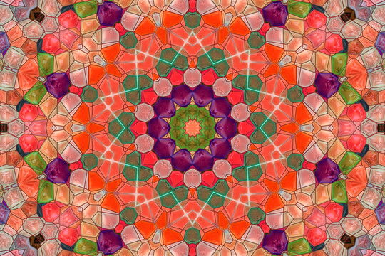 染色玻璃拼花背景圖案 無分層